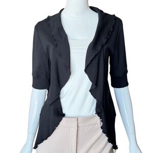 Express Black Elbow Length Sleeve Open Front Cardigan Size Medium